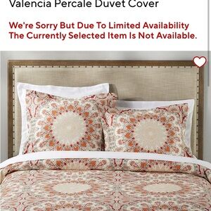 POTTERY BARN VALENCIA PERCALE KING DUVET